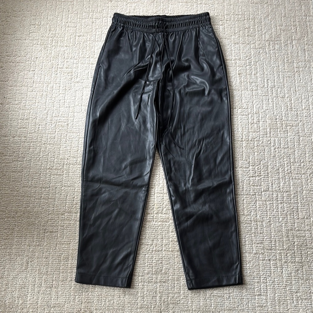 Black Faux Leather Pants